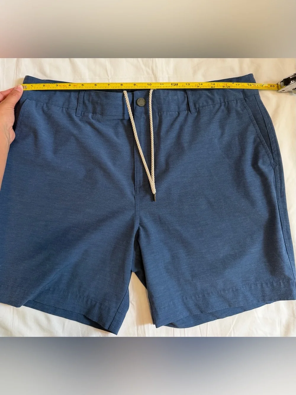 Faherty Men’s All Day Shorts 7” Blue Size 36 Chino Drawstring